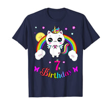 Load image into Gallery viewer, Caticorn 7th seven years Birthday Unicorn Cat Rainbow Shirt T-Shirt