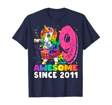 Load image into Gallery viewer, Awesome Since 2011 Flossing Unicorn Tutu 9th Birthday Gift T-Shirt