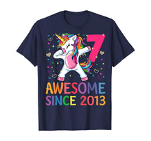 Load image into Gallery viewer, 7 Years Old 7th Birthday Unicorn Dabbing Shirt Girl Party T-Shirt