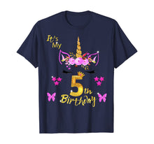 Load image into Gallery viewer, Unicorn Birthday Shirt For Girls OMG It's My 5th Birthday
