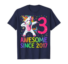 Load image into Gallery viewer, 3 Years Old 3rd Birthday Unicorn Dabbing Shirt Girl Party T-Shirt