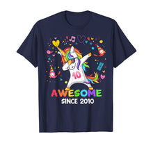 Load image into Gallery viewer, Dabbing Unicorn Awesome Since 2010 - 10th Birthday T-Shirt
