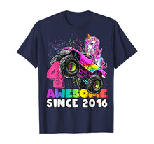 Load image into Gallery viewer, Awesome Since 2016 Unicorn Monster Truck 4th Birthday Gift T-Shirt