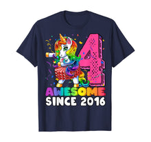 Load image into Gallery viewer, Awesome Since 2016 Flossing Unicorn Tutu 4th Birthday Gift T-Shirt