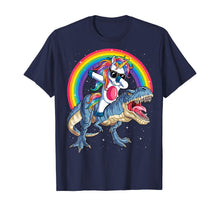 Load image into Gallery viewer, Dabbing Unicorn Dinosaur T rex T shirt Kids Girls Boys Space