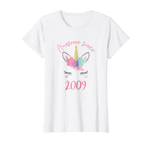 Load image into Gallery viewer, Unicorn Awesome Since 2009, Unicorn 9th Birthday Girl Shirt