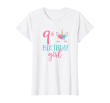 Load image into Gallery viewer, 9th Birthday Shirt Girl Unicorn Ninth Birthday Outfit