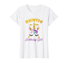 Load image into Gallery viewer, Auntie of the Unicorn Birthday Girl T-Shirt Family Gift Tee