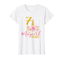 Load image into Gallery viewer, 7 Years Old Birthday Girl Gift Unicorn 7th Birthday T-Shirt