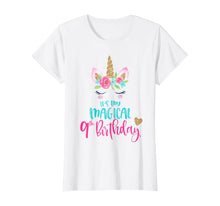 Load image into Gallery viewer, Unicorn 9th Birthday Party Shirt Girl 9 Years Old T-Shirt