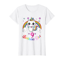 Load image into Gallery viewer, Cute Kitty 9th Birthday Shirt unicorn rainbow 9th bday gift