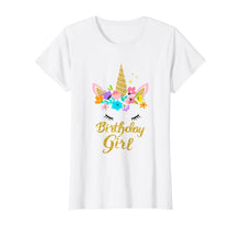 Load image into Gallery viewer, Unicorn Birthday Girl T-Shirt Gift Birthday Present For Girl