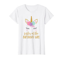 Load image into Gallery viewer, Cute Unicorn Sister Shirt, Sister of the Birthday Girl Tee