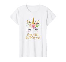 Load image into Gallery viewer, Floral Mom of the Birthday Girl Unicorn Shirt