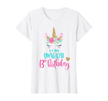 Load image into Gallery viewer, Unicorn 13th Birthday Party Shirt Girl 13 Years Old T-Shirt