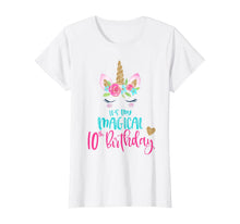 Load image into Gallery viewer, Unicorn 10th Birthday Party Shirt Girl 10 Years Old T-Shirt