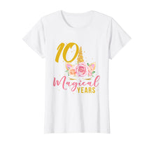 Load image into Gallery viewer, 10 Years Old Birthday Girl Gift Unicorn 10th Birthday T-Shirt