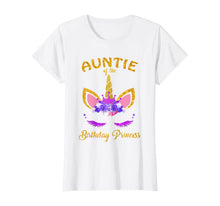 Load image into Gallery viewer, Womens Unicorn Girl Auntie Of The Birthday Princess T-Shirt