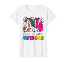 Load image into Gallery viewer, 4th Birthday Dabbing Unicorn Party Gift 4 Years Old Girls T-Shirt
