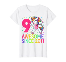 Load image into Gallery viewer, 9 Years Old 9th Birthday Unicorn Dabbing Shirt Girl Party T-Shirt