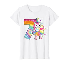 Load image into Gallery viewer, 7th Birthday Unicorn Shirt Gift for Girls Age 7 Tie Dye Tee