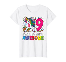 Load image into Gallery viewer, 9th Birthday Dabbing Unicorn Party Gift 9 Years Old Girls T-Shirt