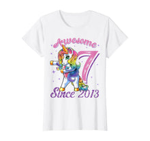 Load image into Gallery viewer, Awesome Since 2013 Flossing Unicorn 7th Birthday Gift Girls T-Shirt