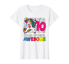 Load image into Gallery viewer, 10th Birthday Dabbing Unicorn Party Gift 10 Years Old Girl T-Shirt