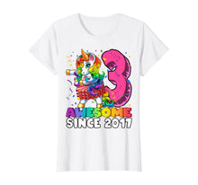 Load image into Gallery viewer, Awesome Since 2017 Flossing Unicorn Tutu 3rd Birthday Gift T-Shirt