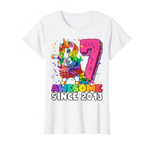 Load image into Gallery viewer, Awesome Since 2013 Flossing Unicorn Tutu 7th Birthday Gift T-Shirt