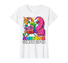 Load image into Gallery viewer, Awesome Since 2018 Dabbing Unicorn Tutu 2nd Birthday Gift T-Shirt