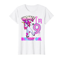 Load image into Gallery viewer, CUTE 9th Birthday Girl Dabbing Unicorn Shirt Party Outfit