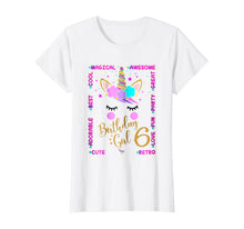 Load image into Gallery viewer, Unicorn 6th Birthday Girl T-shirt Six years old Kids Gift