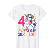 Load image into Gallery viewer, 4 Years Old 4th Birthday Unicorn Dabbing Shirt Girl Party T-Shirt