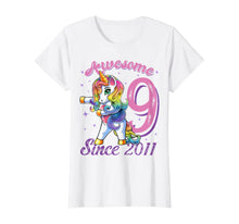 Load image into Gallery viewer, Awesome Since 2011 Flossing Unicorn 9th Birthday Gift Girls T-Shirt
