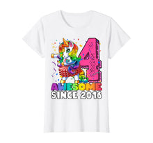 Load image into Gallery viewer, Awesome Since 2016 Flossing Unicorn Tutu 4th Birthday Gift T-Shirt