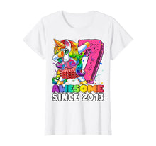 Load image into Gallery viewer, Awesome Since 2013 Dabbing Unicorn Tutu 7th Birthday Gift T-Shirt