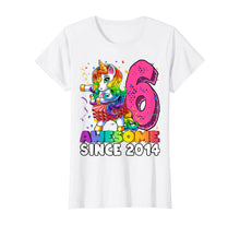 Load image into Gallery viewer, Awesome Since 2014 Flossing Unicorn Tutu 6th Birthday Gift T-Shirt