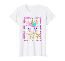 Load image into Gallery viewer, Unicorn 7th Birthday girl t-shirt Seven years old Kids Gift