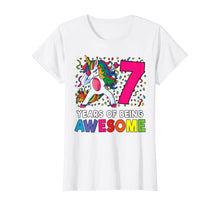 Load image into Gallery viewer, 7th Birthday Dabbing Unicorn Party Gift 7 Years Old Girls T-Shirt