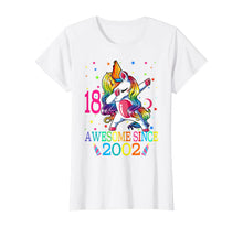 Load image into Gallery viewer, Awesome Since 2002 Dabbing Unicorn 18th Birthday Gift Girls T-Shirt