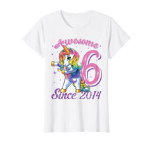 Load image into Gallery viewer, Awesome Since 2014 Flossing Unicorn 6th Birthday Gift Girls T-Shirt