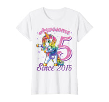 Load image into Gallery viewer, Awesome Since 2015 Flossing Unicorn 5th Birthday Gift Girls T-Shirt