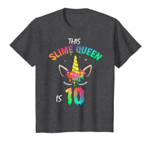 Load image into Gallery viewer, This Slime Queen Is 10-10th Birthday Girl Unicorn and Slime T-Shirt