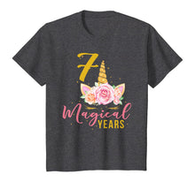 Load image into Gallery viewer, 7 Years Old Birthday Girl Gift Unicorn 7th Birthday T-Shirt