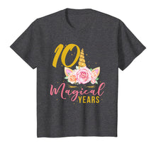 Load image into Gallery viewer, 10 Years Old Birthday Girl Gift Unicorn 10th Birthday T-Shirt