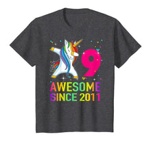 Load image into Gallery viewer, 9 Years Old 9th Birthday Unicorn Dabbing For Girl Party T-Shirt