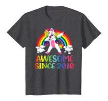 Load image into Gallery viewer, 10 Birthday Unicorn Dabbing Awesome Since 2010 T-Shirt