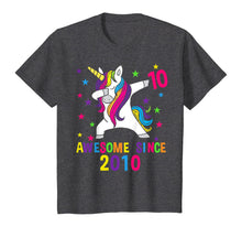 Load image into Gallery viewer, 10th Birthday Dabbing Unicorn Awesome Since 2010 Party T-Shirt