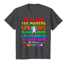 Load image into Gallery viewer, 11 Yrs Old 132 Months of Being Awesome 11th Birthday Unicorn T-Shirt